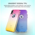 Wholesale iPhone X (Ten) Two Tone Color Hybrid Case (Blue Gold)